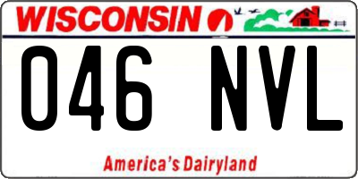 WI license plate 046NVL