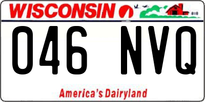 WI license plate 046NVQ
