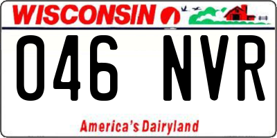 WI license plate 046NVR