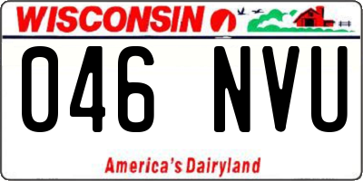 WI license plate 046NVU
