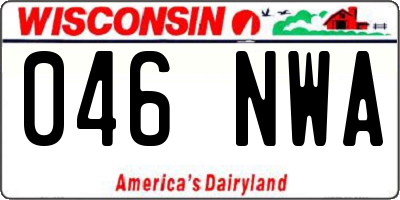 WI license plate 046NWA