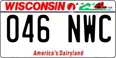 WI license plate 046NWC