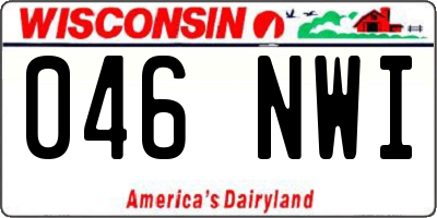 WI license plate 046NWI