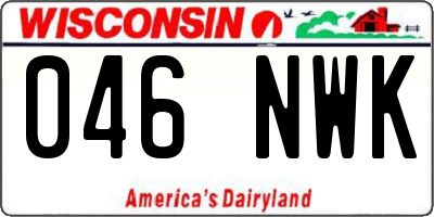 WI license plate 046NWK