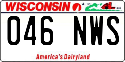 WI license plate 046NWS