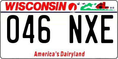 WI license plate 046NXE