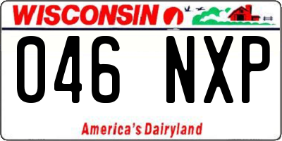 WI license plate 046NXP