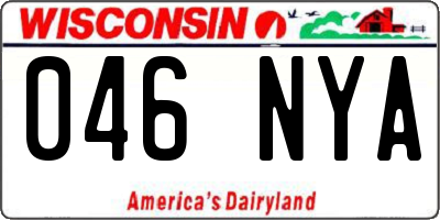 WI license plate 046NYA