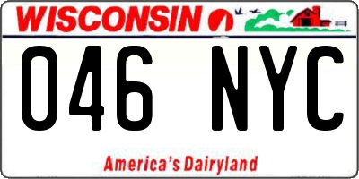 WI license plate 046NYC