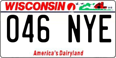 WI license plate 046NYE