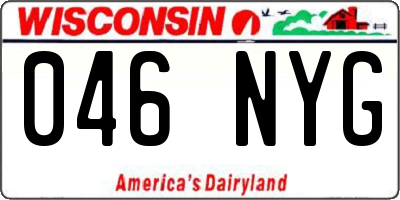 WI license plate 046NYG