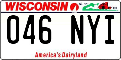 WI license plate 046NYI