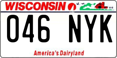 WI license plate 046NYK