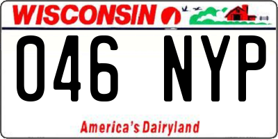 WI license plate 046NYP