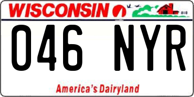 WI license plate 046NYR
