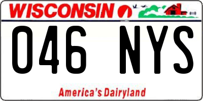 WI license plate 046NYS