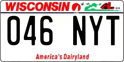 WI license plate 046NYT