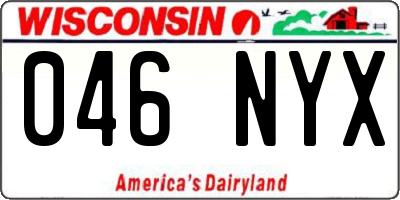 WI license plate 046NYX