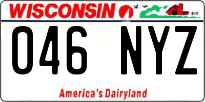 WI license plate 046NYZ