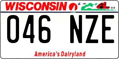 WI license plate 046NZE