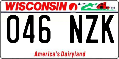 WI license plate 046NZK