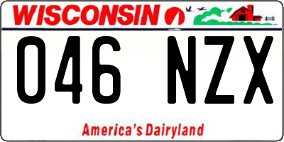 WI license plate 046NZX