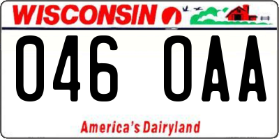 WI license plate 046OAA