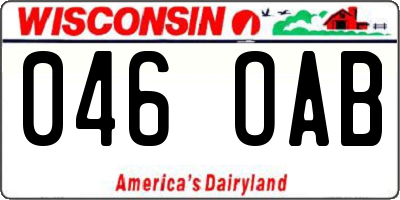 WI license plate 046OAB
