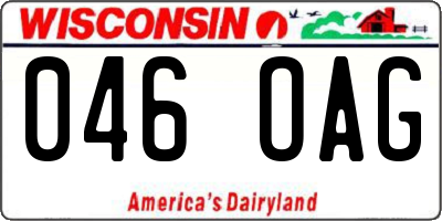 WI license plate 046OAG