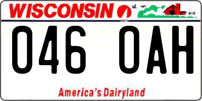 WI license plate 046OAH