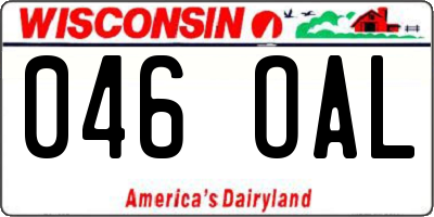 WI license plate 046OAL