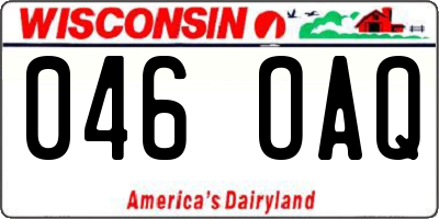 WI license plate 046OAQ