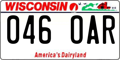 WI license plate 046OAR