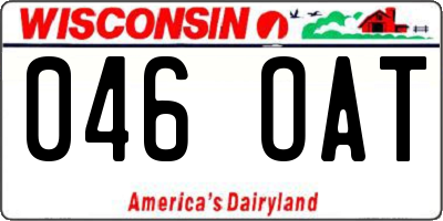 WI license plate 046OAT