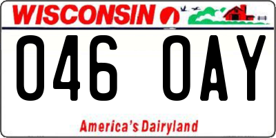 WI license plate 046OAY
