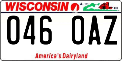 WI license plate 046OAZ