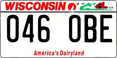 WI license plate 046OBE