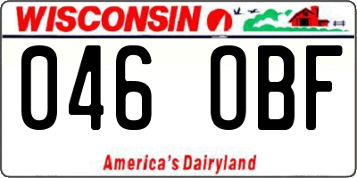 WI license plate 046OBF