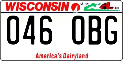 WI license plate 046OBG