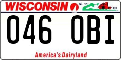 WI license plate 046OBI