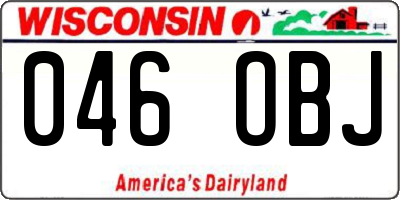 WI license plate 046OBJ