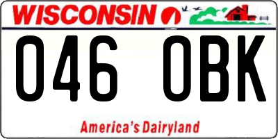 WI license plate 046OBK