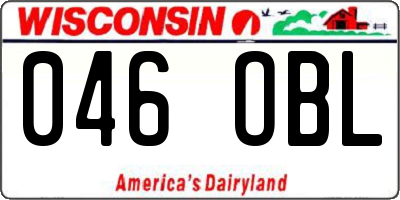 WI license plate 046OBL