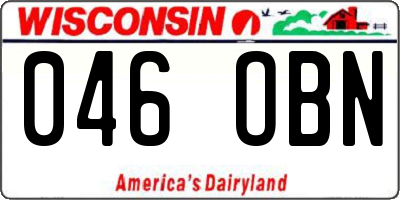 WI license plate 046OBN