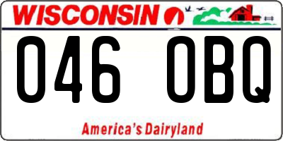 WI license plate 046OBQ