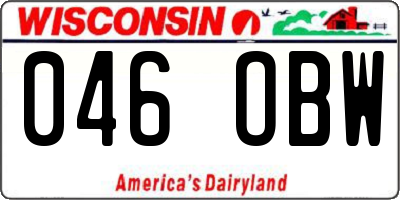 WI license plate 046OBW