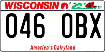 WI license plate 046OBX