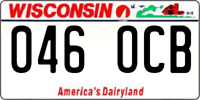 WI license plate 046OCB