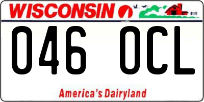 WI license plate 046OCL