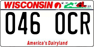 WI license plate 046OCR